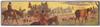 ANONYMOUS. [FOX HUNTING SCENE.] Group of 7 decorative panels. Each approximately 14x60 inches.